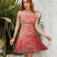 thumbnail image 7 of Red Brick Stone Wall Grass Women's Tank Dress V Neck Sleeveless Summer Sundress, 7 of 7