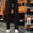 thumbnail image 3 of XINPING Black Work Pants Men Loose Fit Classic Casual Pants Elastic Waist Athletic Pant for Workout, Jogging, Running, 3 of 9