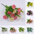 thumbnail image 5 of 15 Heads/Bouquet Artificial Flowers Plastic Fake Plants Wedding Garden In/Outdoor Decor, 5 of 7