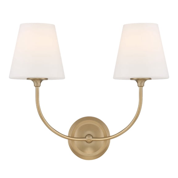Crystorama Libby Langdon for  Sylvan 2 Light Vibrant Gold Wall Mount - 17"W x 14.75"H x 8.25"D