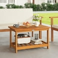 thumbnail image 2 of Gymax Patio Coffee Table Outdoor Acacia Slatted Coffee Table w/ Slatted Tabletop, 2 of 10