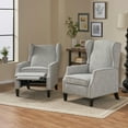 thumbnail image 3 of Noble House Wescott Fabric Recliner, Set of 2, Gray Tweed, Dark Brown, 3 of 11
