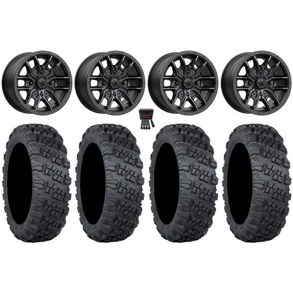 MSA Fang 14" Wheels Black 30" Versa Cross V3 Tires Sportsman RZR Ranger