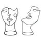 thumbnail image 2 of Moderna Cara De Metal Arte Estatua Decorativa Negra Decoración Abstracta Para El Hogar Yuarrent HA044447-01, 2 of 6