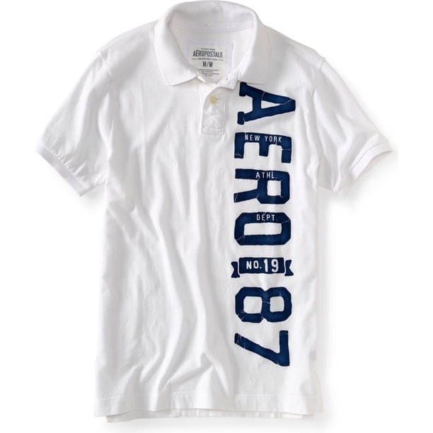 Polo Aeropostale para hombre estresado Vertical blanco XXL