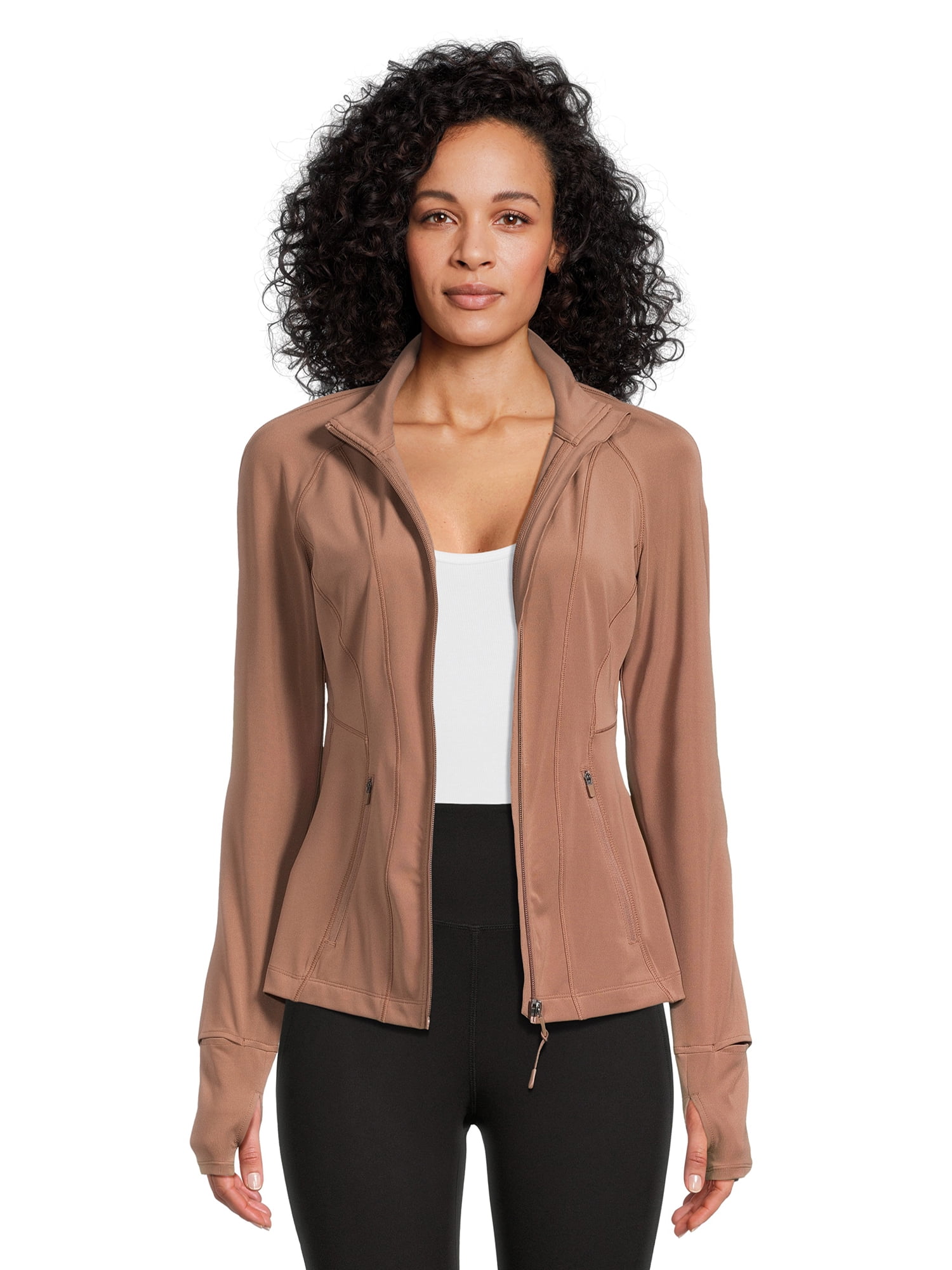 Avia Women's Performance Full Zip Jacket with Thumbholes, Sizes S