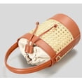 thumbnail image 4 of LHSHIDU Women Rattan Straw Tote Bucket Bag PU Leather Drawstring Crossbody Bag Summer Beach Holiday Purse, 4 of 6