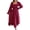 Burgundy, variant on Women's Smocked Square Neck Flounce Sleeve Dress 95% Polyester 5% Elastane Lightweight Sheer Fabric Everyday Style