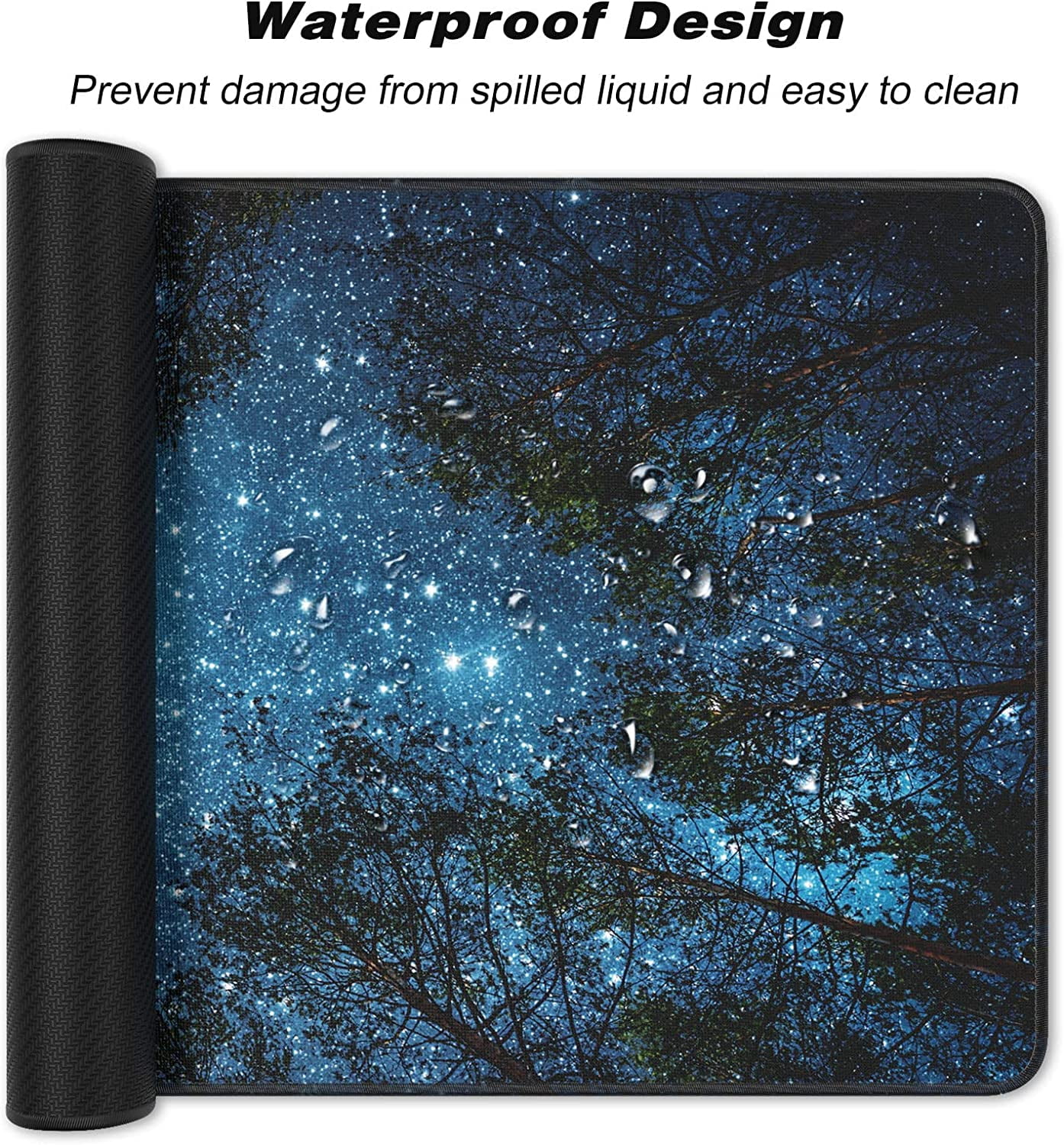 Extended Large Mouse Pad, XXL Gaming Desk Pad 31.5 x 15.7 Inch, Big Computer Keyboard Mousepad, Waterproof Mouse Mat with Stitched Edges and Non-Slip Base for Office Gaming, Galaxy Tree