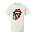 thumbnail image 2 of Wild Bobby, American Flag Lips Tongue Out, Men Graphic Tees, White, 5XL, 2 of 3