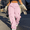 Pink, variant on Women's Plain Long Flap Pocket Side Cargo Pants