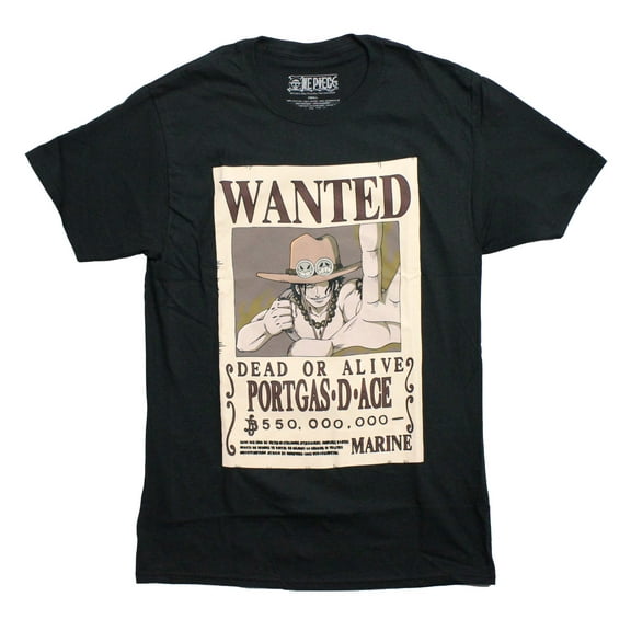 One Piece - Wanted Poster Ace Adult Men T-Shirt Great Eastern Entertainment