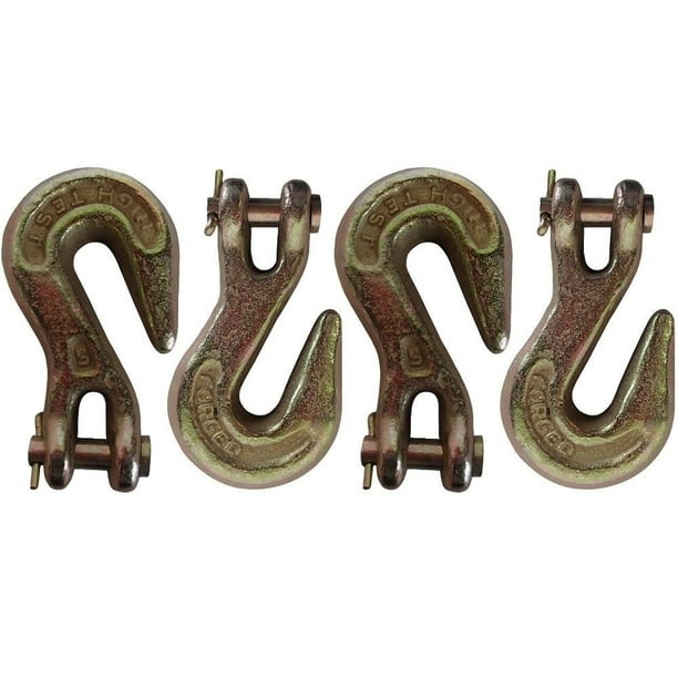 (4) 5/16" G70 1 Grab Hook Clevis Tow Chain Hook Flatbed Truck Trailer