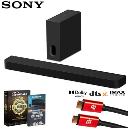 Sony BRAVIA Theater Bar 7 + Sub 7, Dolby Atmos/DTS:X HTAP710 Bundle with 26 Month CPS Protection Pack, 2x HDMI Cable and Deco Gear Home Theater Beginner's Guide
