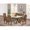 brown smoke/Linen fabric, variant on East West Furniture V-Style 7-piece Wood Dining Set in Dahlia Purple