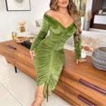 thumbnail image 2 of Sngxgn Women's Elegant Long Lantern Sleeve Sweater Dress Elastic Waist Bodycon Mini Dresses(A,XL), 2 of 9
