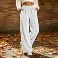 thumbnail image 5 of cocolona Womens Winter Casual Loose Velour Pants Elastic Waist Straight Wide Leg Travel Lounge Pants with Pockets, 5 of 5