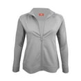 thumbnail image 2 of ACTIVE UNIFORMS Women's Ultra Soft Stretch Zip Up Scrub Jacket (Gray, XX-Large), 2 of 7
