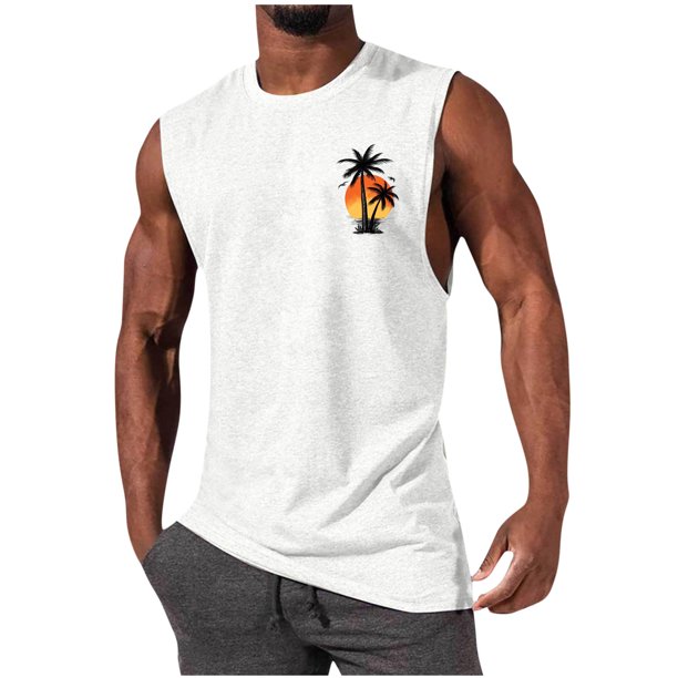 Hombres Sudadera Casual Cuello Redondo Tanque Deportivo sin Mangas