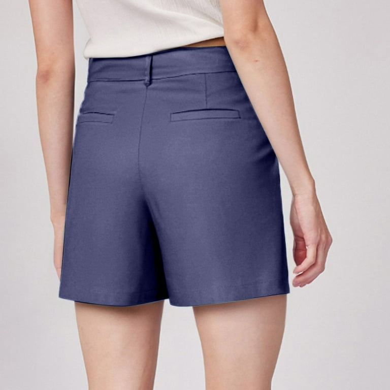 knee length dresses for ladies Everyday Happiness Navy Blue Linen Shorts – Shop the Mint main image 1
