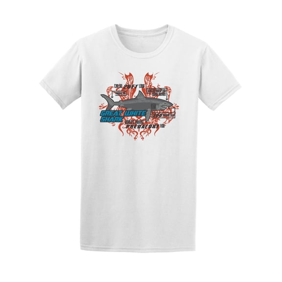 Great White Shark Facts Tee Men's -Image by Shutterstock