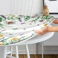 thumbnail image 3 of Floral Round Fitted Tablecloth with Elastic Edge Eucalyptus Leaves Round Outdoor Tablecloth Waterproof Round Table Cover for Picnic Party Decor Fits 48"-52" Diameter Round Tables, 3 of 6