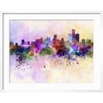 thumbnail image 2 of Art.com Detroit Skyline in Watercolor Background Art Print by paulrommer, White Frame Wall Art, 29" x 23", 2 of 5