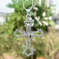 thumbnail image 2 of Opal Cross, 925 Sterling Silver Pendant, Handmade Jewelry, Jesus Cross Pendant, 2 of 2