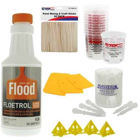 1 Quart Floetrol Additive Pouring Supply Paint Medium Basic Kit for Mixing, Stain, Epoxy, Resin - Plastic Cups