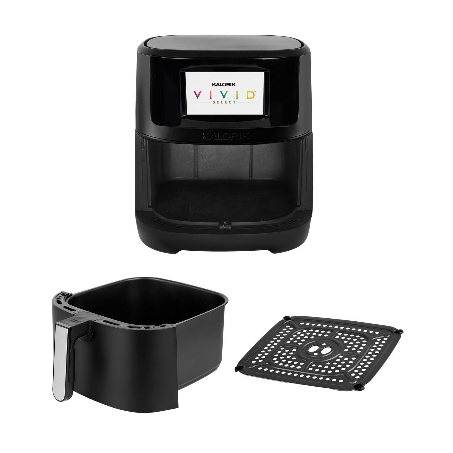 Friteuse à air Kalorik® VIVID SELECT 5 pintes avec écran couleur, en noir (AFK5QTFT1B43)