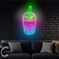 thumbnail image 4 of C-CRAFT Moon Wave Boba Neon Led Light Up 25 inch for Bubble Boba Milk Tea Shop Wall Decor, 4 of 5