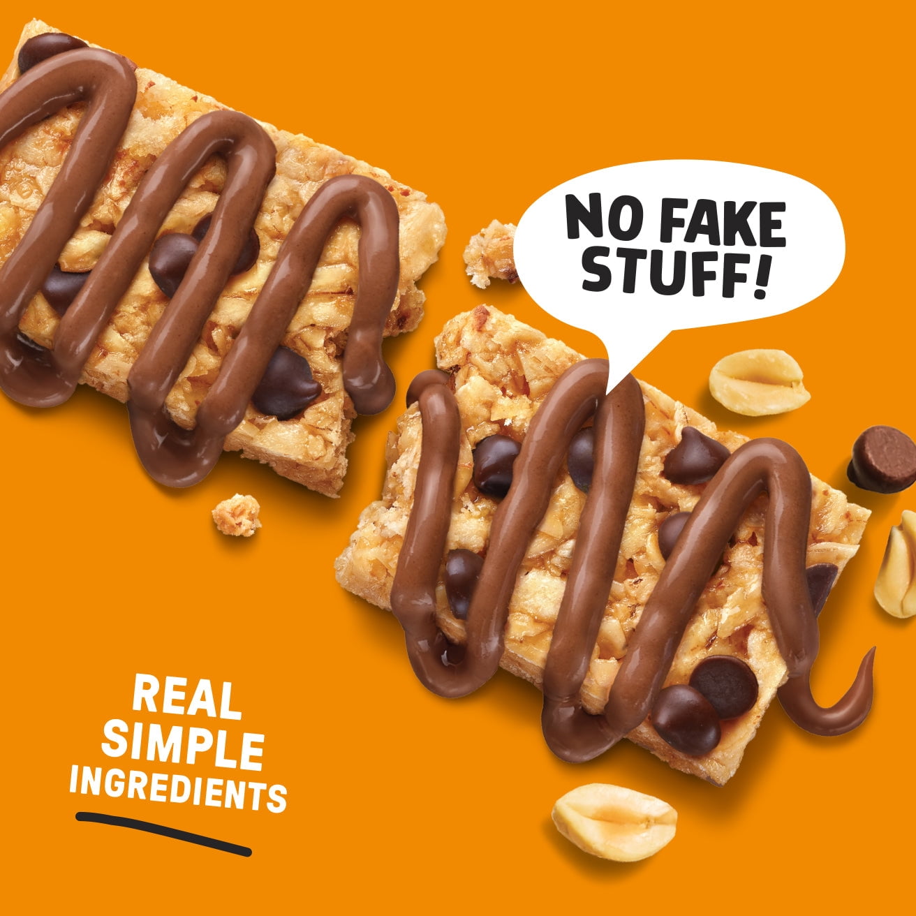 (Pack of 8) Simply Eight Junkless Chewy Granola Bars, Peanut Butter Chocolate Chip, 6 - 1.1 oz Bars