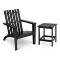 thumbnail image 1 of Costway 2PCS Patio Adirondack Chair Side Table Set Solid Wood Garden Deck Black, 1 of 10
