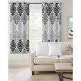 thumbnail image 2 of Black Grey Boho Flowers Blackout Curtains for Bedroom/Living Room, Thermal Insulated Kitchen Curtains, Modern Luxurious Geometric Floral Grommet Darkening Window Treatment Drapes 42"x84"x2, 2 of 8