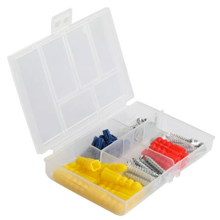 

60Pc Expansion Screws Kit Hardware Parts Box Wall Anchors and Screws for Drywall