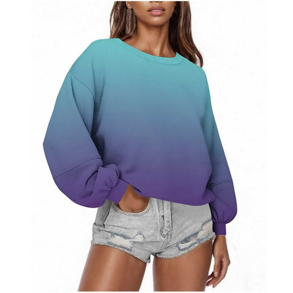 ‌FDGIU Oversized Sweatshirt for Women - Fuzzy Fleece Crewneck Long Sleeve Pullover, 2025 Casual Fall Fashion