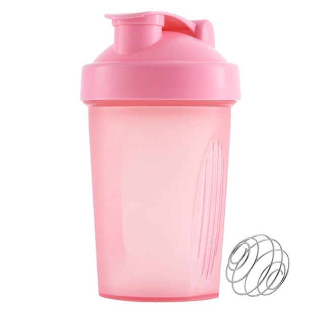 Injueey Botella hermética de la coctelera de la bebida de los PP para los batidos de proteínas On Go tapa hermética tamaño portátil Cocina y Comedor Rosa