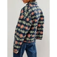 thumbnail image 3 of Gupgi Manteaux Matelassés Courts pour Femmes à Imprimé Floral, Ouvert à l'Avant, Doudoune Légère, Manteau Matelassé Rembourré, 3 of 8