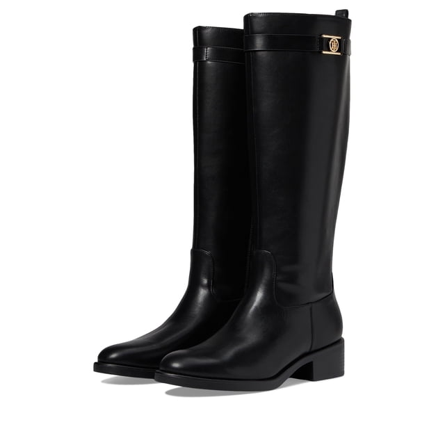 Bota Tommy Hilfiger Iviann de piel negra para mujer