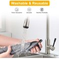 thumbnail image 3 of HSHDLDF 2 Pcs Garde-Éclaboussures d'Évier de Cuisine, Poignée de Robinet en Silicone Plateau de Récupération d'Éclaboussures, Support d'Éponge de Cuisine Tapis Absorbant pour Accessoires d'Évier de Cuisine Salle de Bain 19.7 Pouces x 5.5 Pouces, 3 of 7