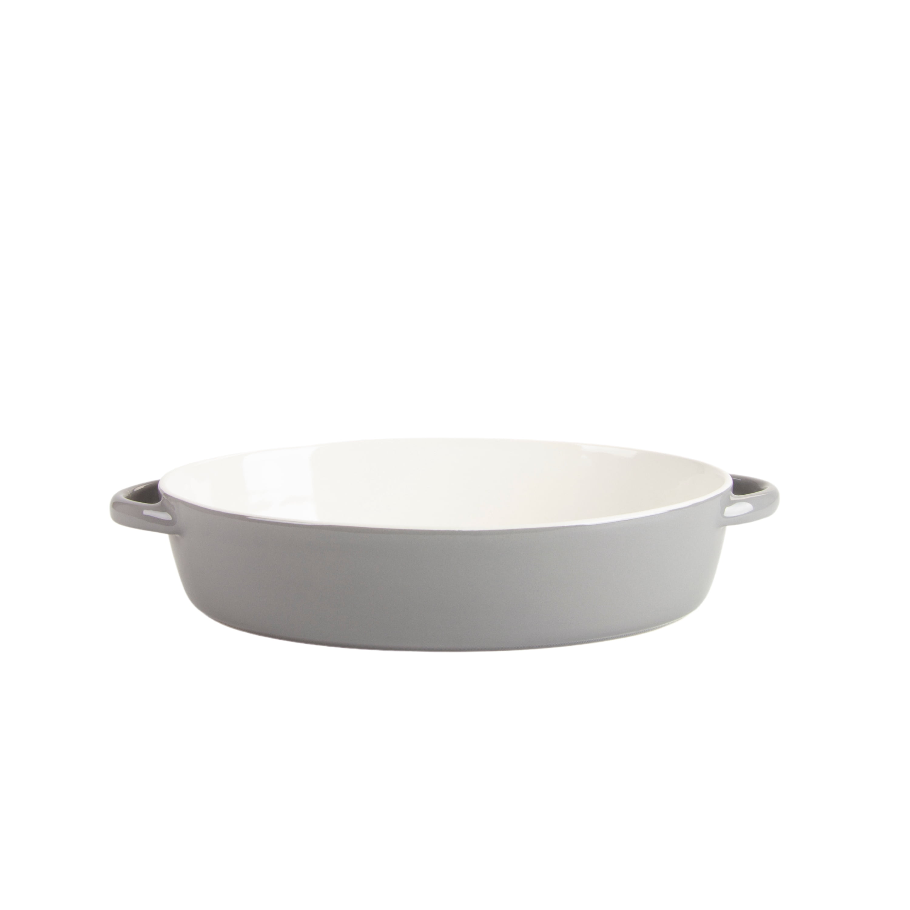 10 Strawberry Street Sienna Oval 13" and 10.5" Stoneware Bakeware Set of 2, Gray
