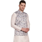 Maple Clothing Nehru Jacket Men's Sleeveless India Modi Traditional Waistcoat Vest Guest Outfit (White, S)