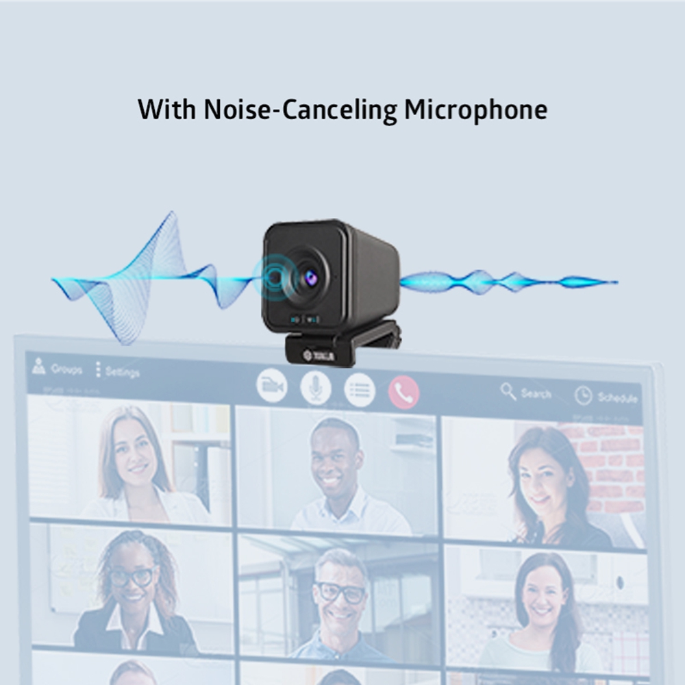 TOALLIN WL168 1080P Wireless Fixed Focus FHD Webcam with Noise-Cancelling Built-in Microphone for PC,with USB Receiver,Plug & Play