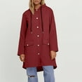 thumbnail image 5 of WTOBBY Women's Solid Stripe Mid-Length Hooded Waterproof Rain Jacket for Outdoor Sports and Sun Exposure, Windproof and Comfortable,Wine XL, 5 of 5