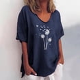 thumbnail image 2 of Camisas sexy para mujer Cuello redondo Manga corta Tops Impreso Blusa regular Fridja zx2109, 2 of 5