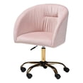 thumbnail image 2 of Baxton Studio Ravenna Contemporary Glam and Luxe Blush Pink Velvet Fabric and Gold Metal Swivel Office Chair, 2 of 14