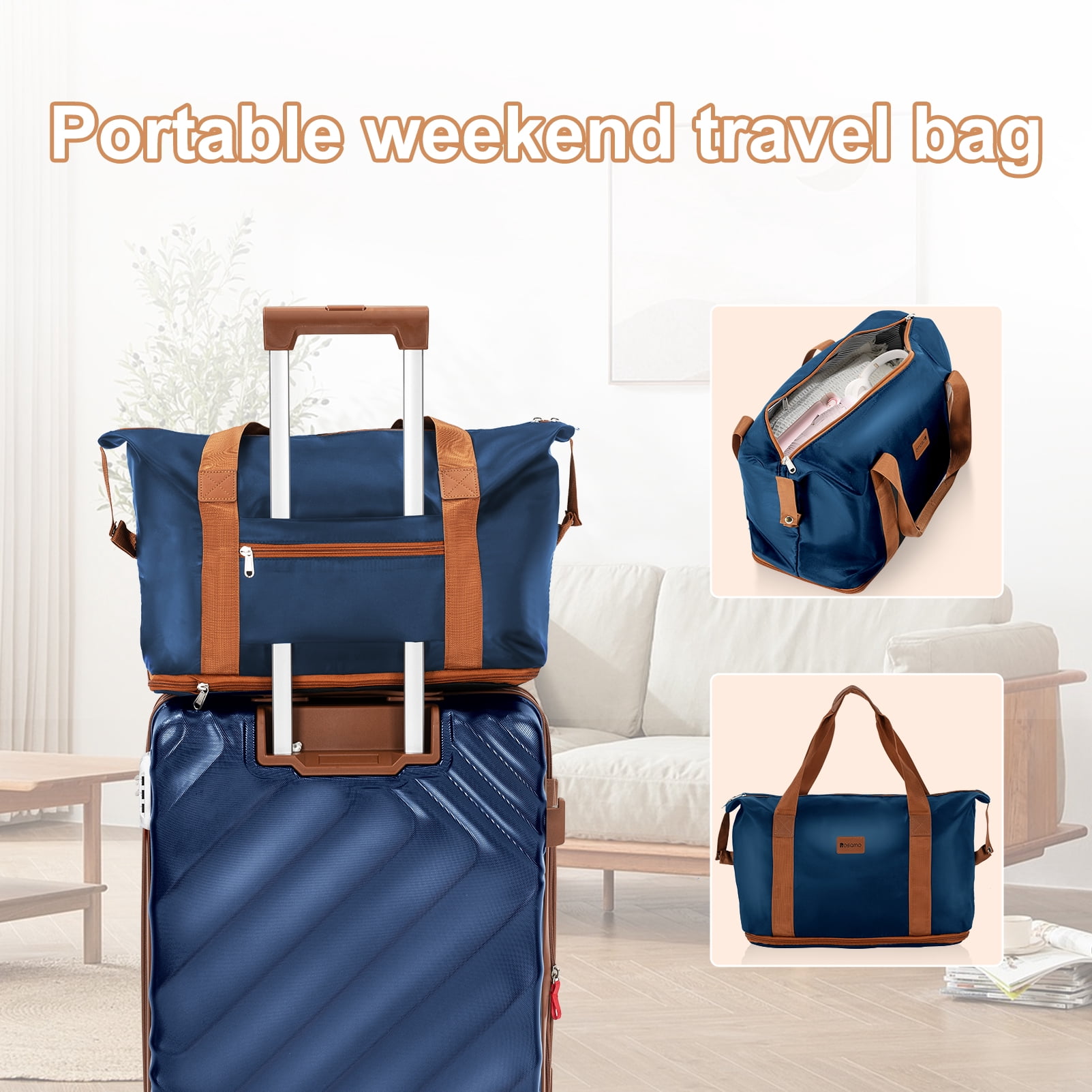 Rosamo 5 Piece 20/24/28 Inch Hardside Luggage Set, Expandable Suitcase with Spinner Wheels & TSA Lock, Carry on Luggage Set with Travel Bags