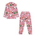 thumbnail image 5 of DISNIMO Womens Pajama Sets Santa Claus Tree Print Women's Button Down Nightwear Pj Sets Long Sleeve Button Down Sleepwear with Long Pajama Pants Christmas Loungewear Nightwear, 5 of 7