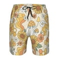 thumbnail image 4 of Disketp Men'S Swim Trunks Hawaiian Breathable Surf Beach Swimsuits Mesh Lining Beach Shorts With Pockets-Groovy Hippie Flower Mushrooms, 4 of 9