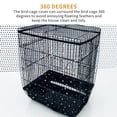 thumbnail image 2 of Linyer Bird Cage Cover Seed Guard Airy Fabric Mesh Easy Cleaning Elastic Birdcage Soft Parrot Catcher Net Shell Skirt Pet Supplies  L/Black, 2 of 8